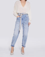 ERICA RELAXED LINEN V NECK SWEATER image number null